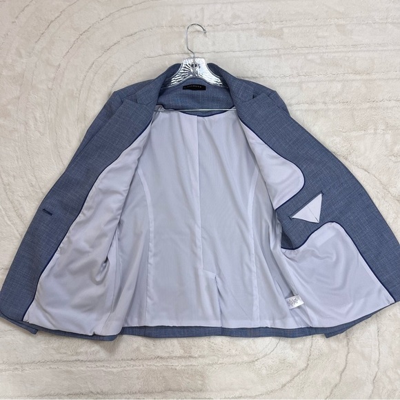 Talbots Single Breasted Lined Blazer Size 10 Blue Faux Front Pockets Lightweight - Picture 6 of 9